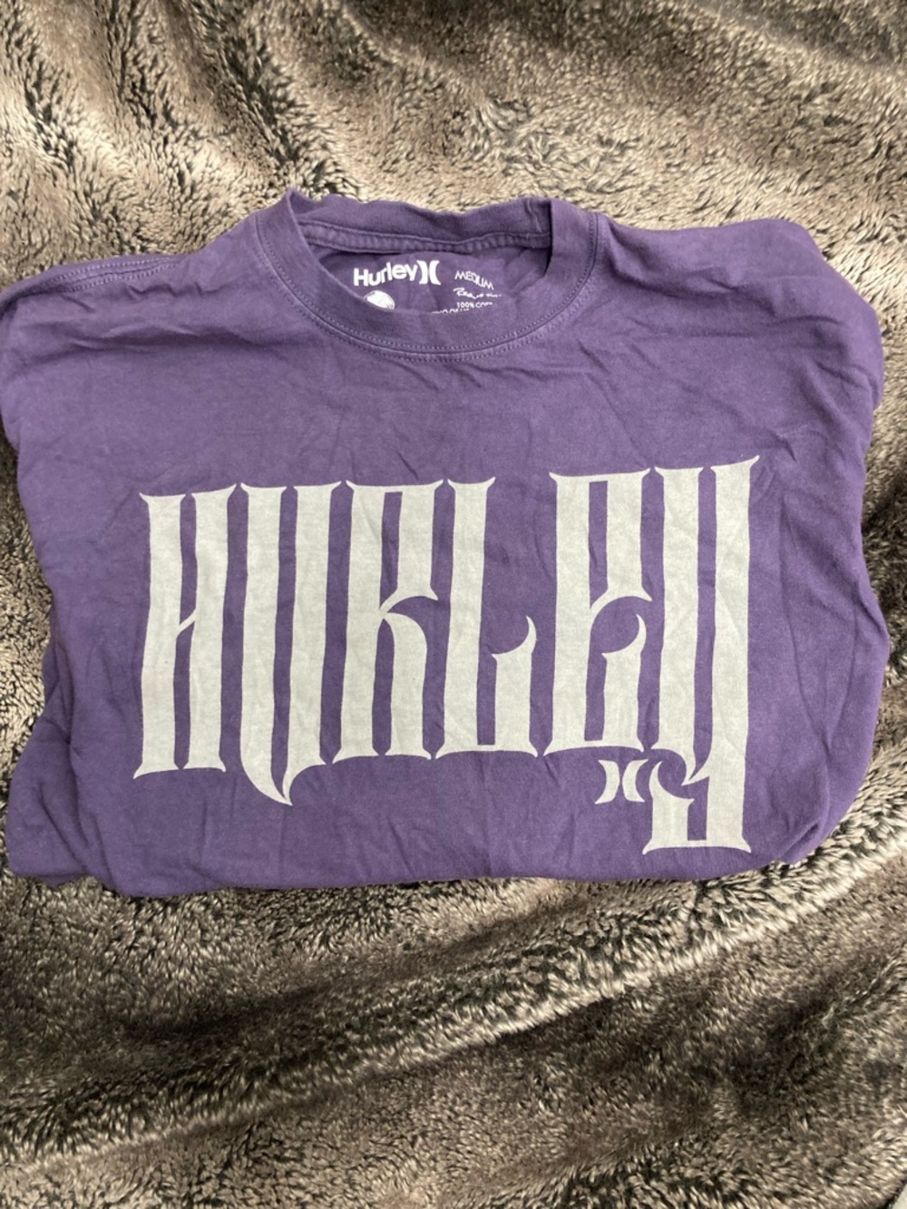 Hurley Purple Tee with White Interior Logo Print